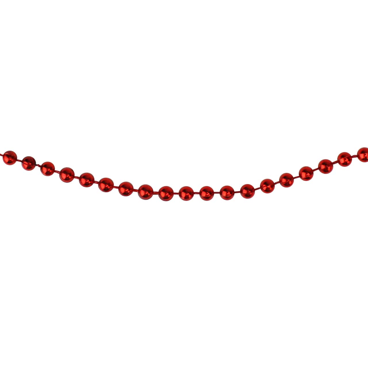 Metallic Beaded Commercial Christmas Garland - 66' x .15" - Red - Unlit